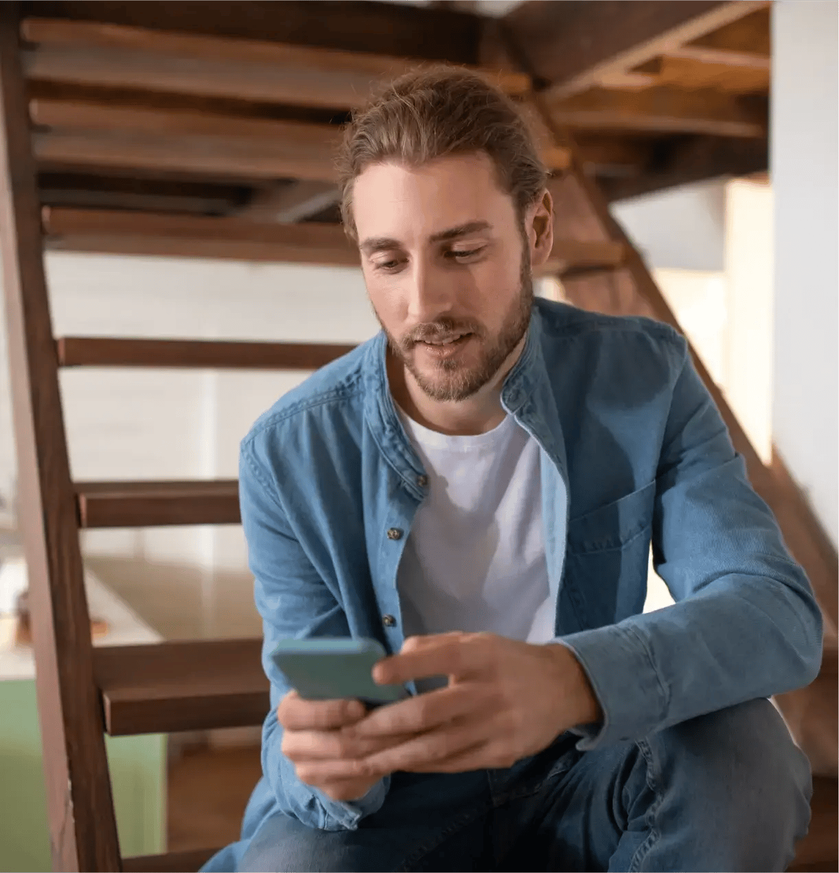 Handsome-man-typing-a-message-to-his-partner
